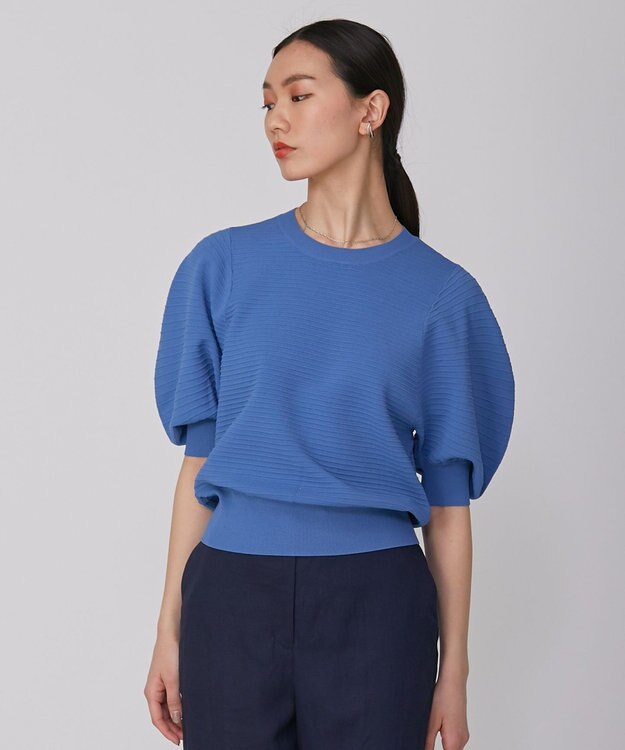 ICB 【洗える】レーヨンポリエステルタックニット スマルトブルー系