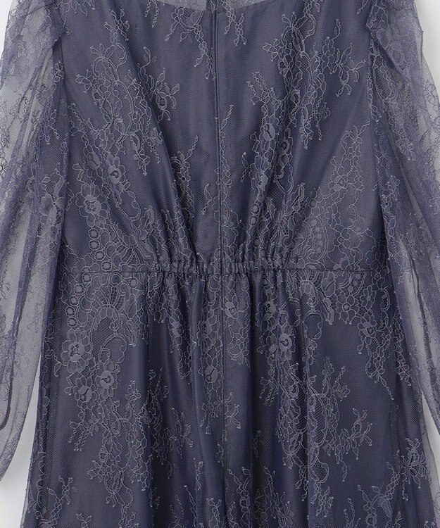 ANY SIS 【Lily Calin】クラシックナローレース ドレス スモーキーブルー