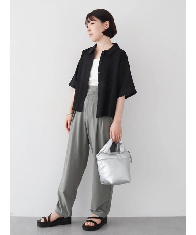 Green Parks BEST PRICE 表面カット衿付シャツ Black