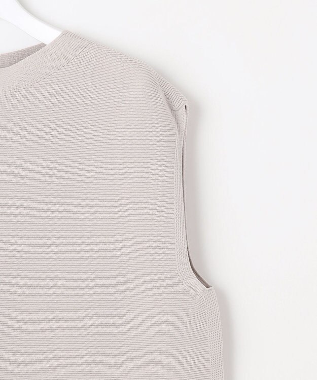 自由区 L 【WEB限定・洗える】コットンストレッチホールガーメントニット ベスト ベージュ系