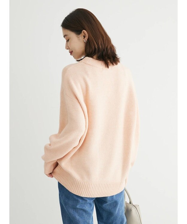Green Parks ｆｕｗａっとメランジ前後差ニットプルオーバー Pink