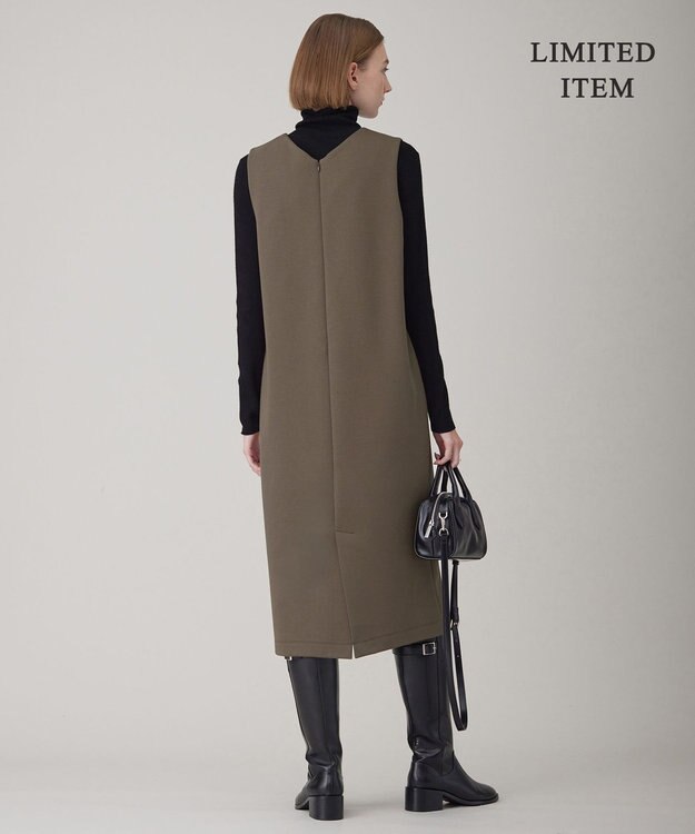 ICB L 【WEB限定・洗える】 コットンダンボール ジャンパースカート ワンピース ブラウン系