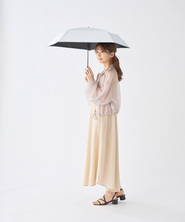 MOONBAT 【世界初の放射冷却素材】REIKYAKUパラソル ラディクール 折りたたみ傘 50㎝ 晴雨兼用 日傘 遮光100％ UV100％ 遮熱 ライトグレー