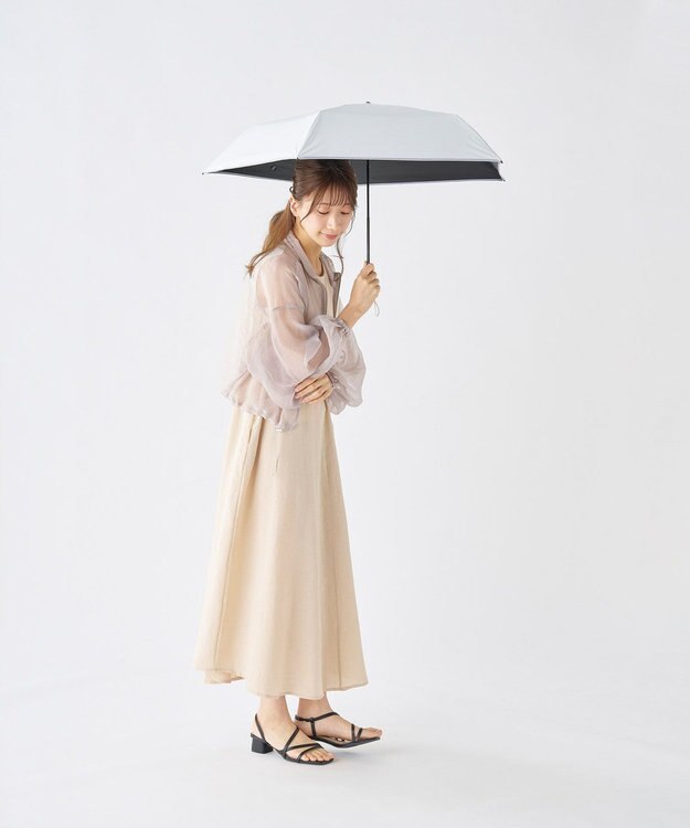 MOONBAT 【世界初の放射冷却素材】REIKYAKUパラソル ラディクール 折りたたみ傘 50㎝ 晴雨兼用 日傘 遮光100％ UV100％ 遮熱 ライトグレー