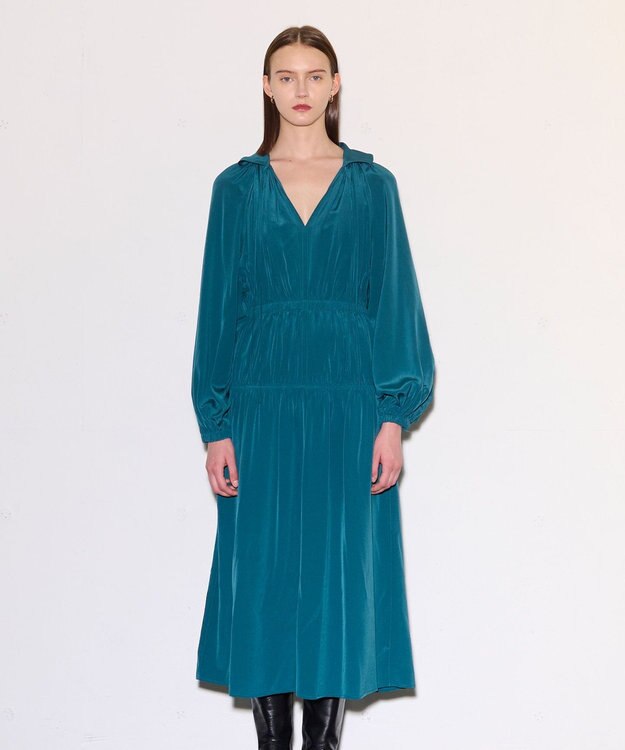 JOSEPH クレープドソワ　ドレス Dark Teal