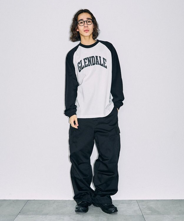 WEGO 【ユニセックス着用ITEM】ラグラングラフィックBIGロンT ホワイトその他