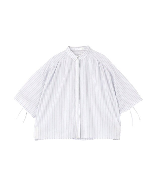 AMERICAN HOLIC 【先行予約】【WEB限定】ギャザーリボンスリーブ半袖シャツ Stripe