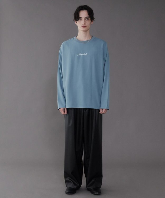 WEGO 【セットアイテム/軽量/シワにならない】ドライポリアンサンブルプルオーバーシャツ（LS） ブルー