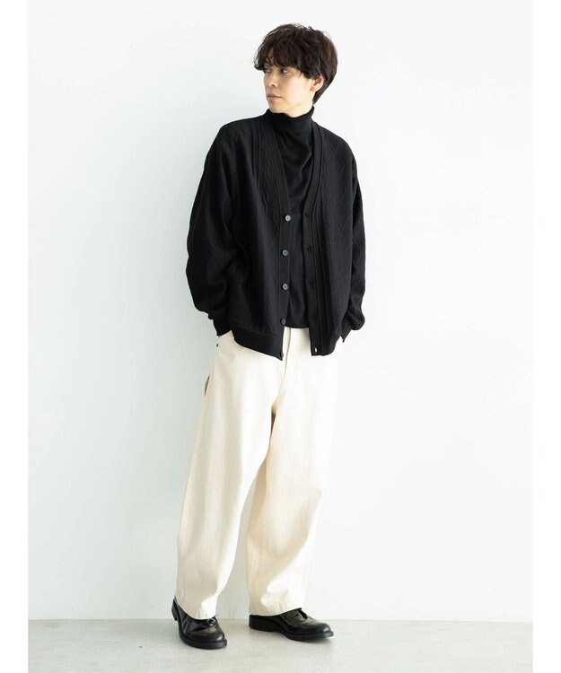 CRAFT STANDARD BOUTIQUE ケーブル柄カットカーディガン1 Black