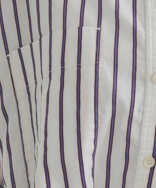 WEGO 着丈が選べる オーバーサイズ バンドカラー シャツ / ストライプ / 無地 柄3