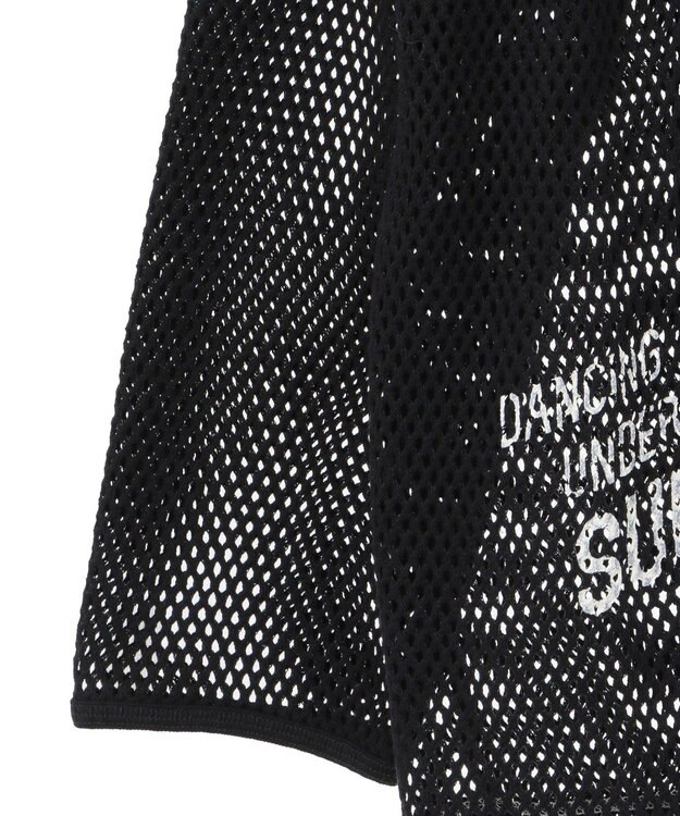 AMERICAN HOLIC 【WEB限定】ランダムロゴメッシュロングTシャツ/チュニック Black