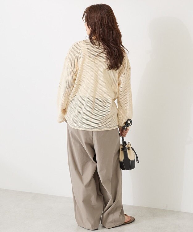 AMERICAN HOLIC 【WEB限定】ランダムロゴメッシュロングTシャツ/チュニック Ivory