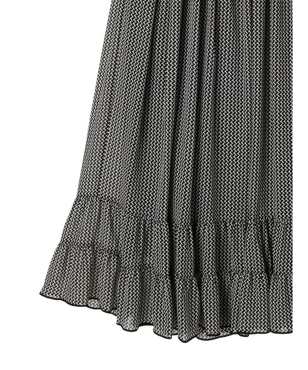 AMERICAN HOLIC 幾何学柄裾ティアードスカート Black