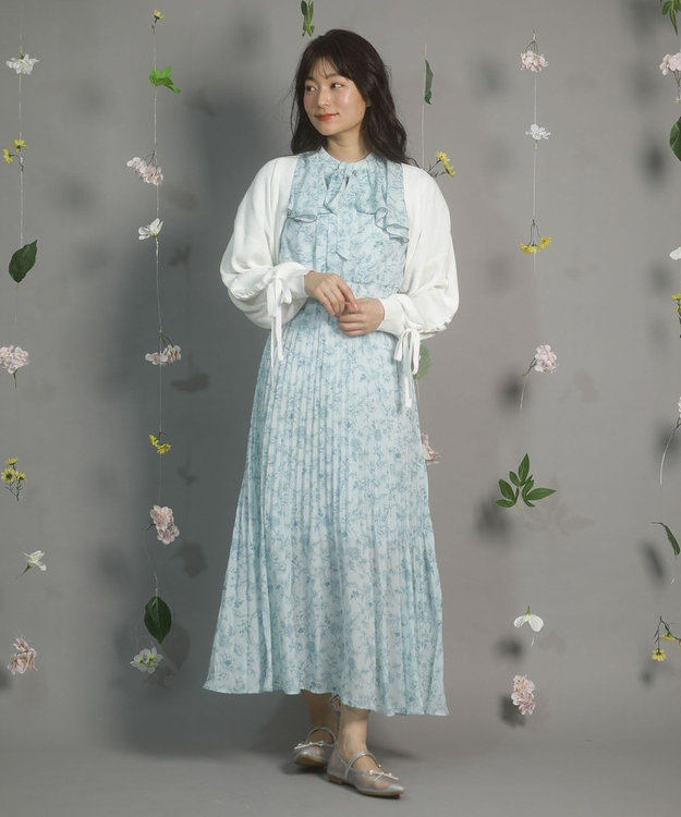 Green Parks ｄａｚｚｌｉｎ　フレンチスリーブ花柄ワンピース Green