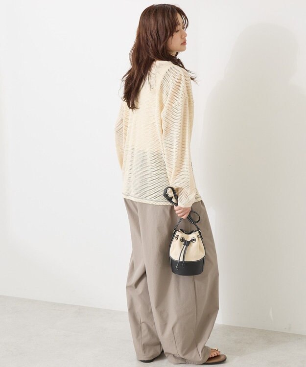 AMERICAN HOLIC 【WEB限定】ランダムロゴメッシュロングTシャツ/チュニック Ivory