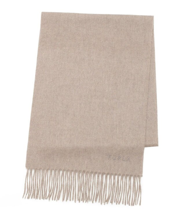 MOONBAT 【洗えるカシミヤ】FURLA カシミヤ100%無地マフラー／幅30cm ベージュ
