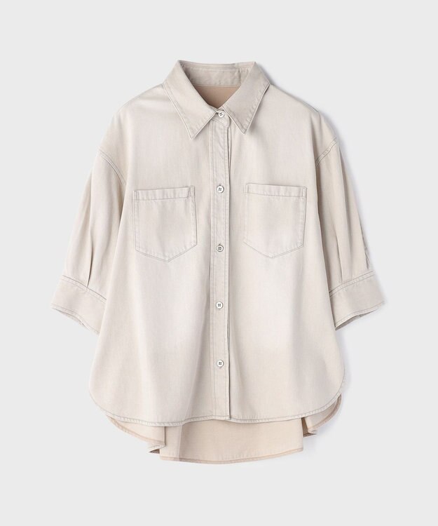 GRACE CONTINENTAL ツイルハーフスリーブシャツ ベージュ