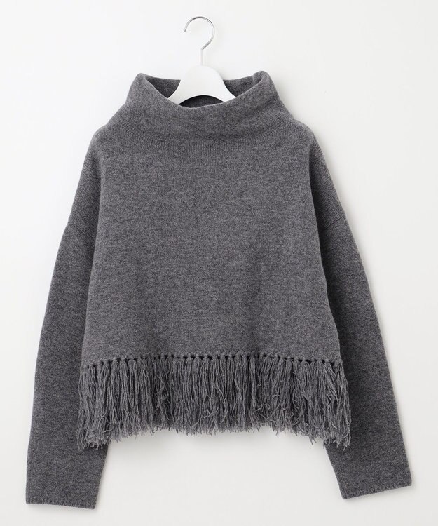 23区 【SLOW/一部店舗限定】ニットトータル フリンジ ニット ライトグレー系