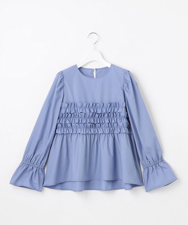 Feroux フリルギャザー ブラウス ブルー系