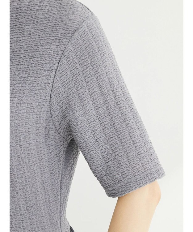 Green Parks しぼドッキングワンピース Charcoal Gray