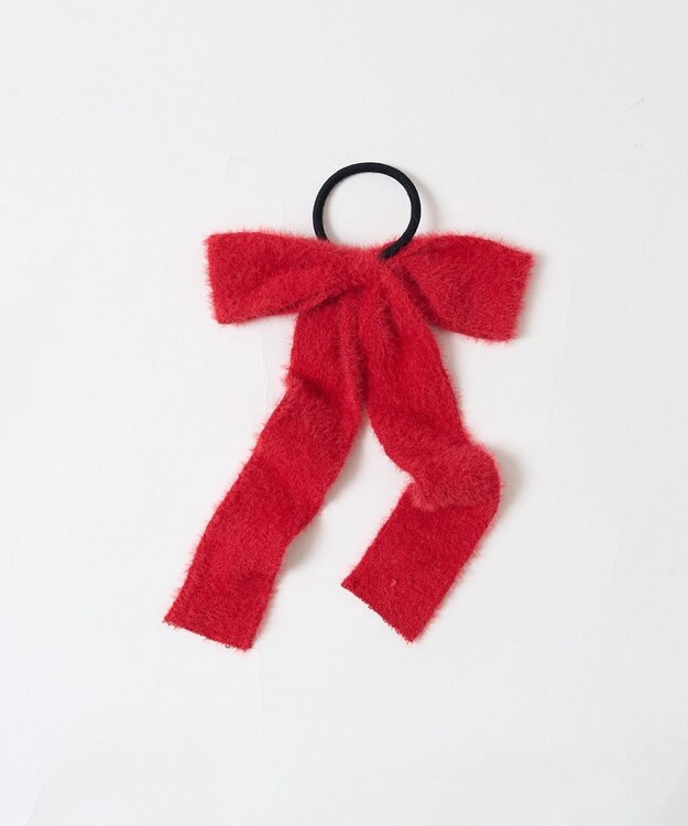 WEGO Lシャギーニットリボンゴム レッド