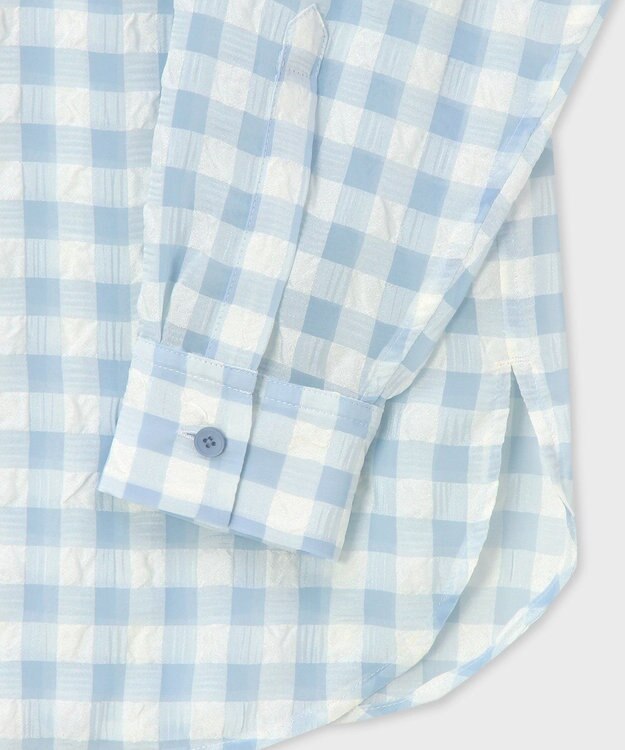 Paul Smith シアサッカー チェック シャツ ライトブルー