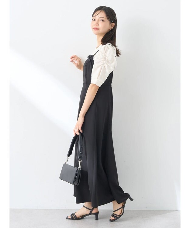 earth music&ecology 胸元ベルトキャミワンピース Black