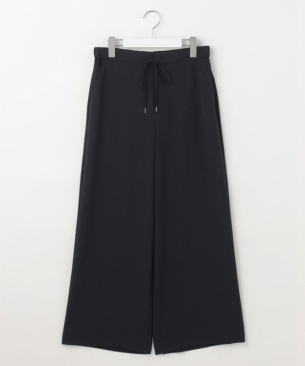J.PRESS LADIES L 【洗える・吸水速乾・接触冷感・セットアップ対応】Light ジョーゼット ワイド パンツ ダークネイビー系