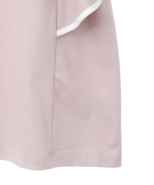 earth music&ecology 【接触冷感/洗濯機可】パイピングフレアスリーブカットソー Pink Beige