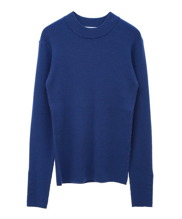 Green Parks もちやわ　袖口釦リブニットプルオーバー Blue