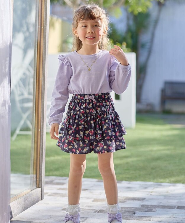 ANY KIDS 【WEB限定】7days プリント Tシャツ ラベンダー×ネックレス