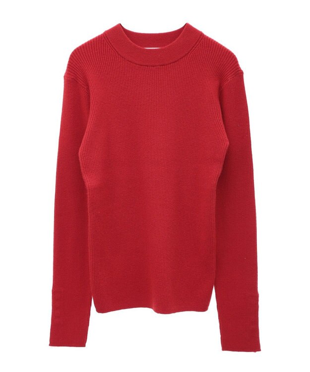 Green Parks もちやわ　袖口釦リブニットプルオーバー Red