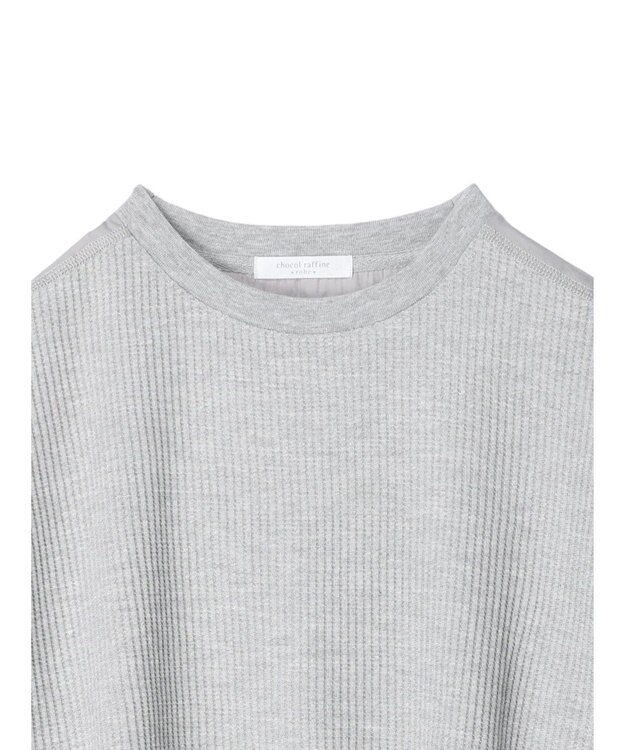 Green Parks ワッフル布帛ドッキングプルオーバー Gray Mixture