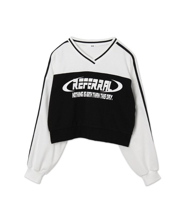 WEGO 切り替えショートスウェット ブラック