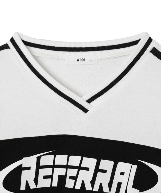 WEGO 切り替えショートスウェット ブラック