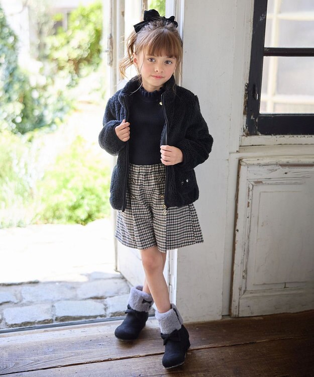 ANY KIDS ネコポケットボアブルゾン クロネコ