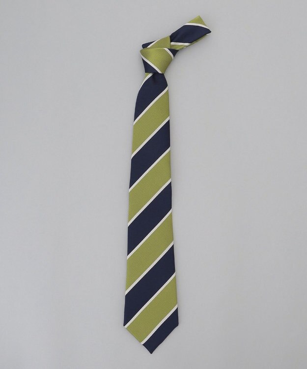 GOTAIRIKU 【日本製】西陣ネクタイ_レジメンタルストライプ柄 グリーン系1