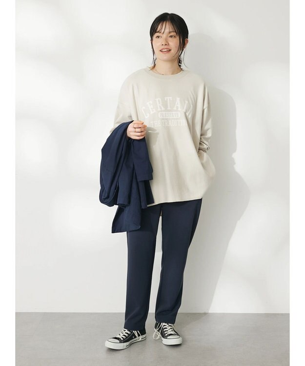 CRAFT STANDARD BOUTIQUE プリント裏毛チュニック Ivory