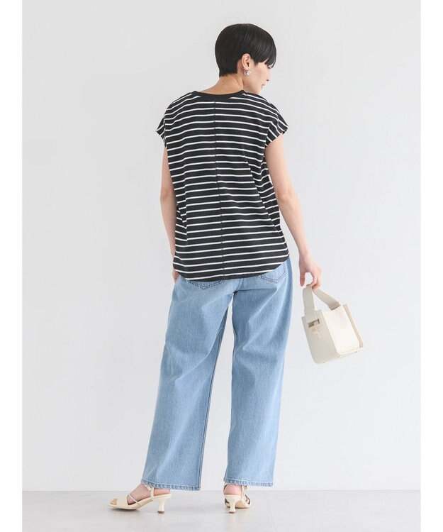 AMERICAN HOLIC 接触冷感フレンチスリーブカットプルオーバー Border Black