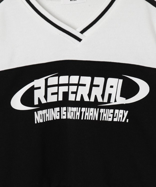 WEGO 切り替えショートスウェット ブラック