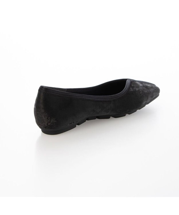 MODE ET JACOMO <carino>スクエアトゥ切り替えデザインフラットパンプス ブラック