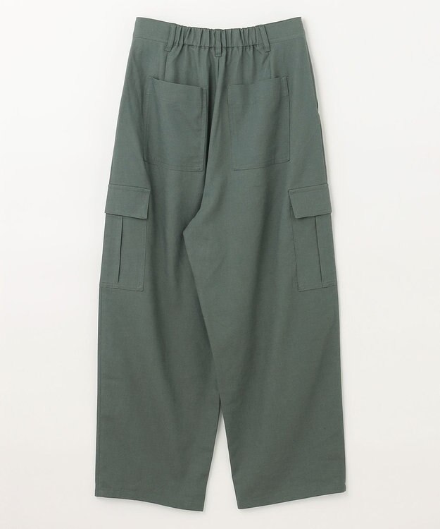 ANY 【ウエストゴム】清涼リネンカーゴパンツ モスグレー