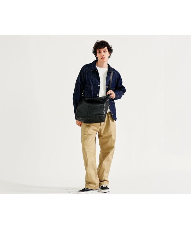 genten ライトシープ　ショルダーバッグ大 ダークグレー