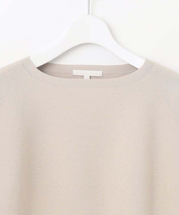 自由区 S 【洗える】ポリエステルホールガーメントニット ワンピース シャンパンベージュ×ブラック