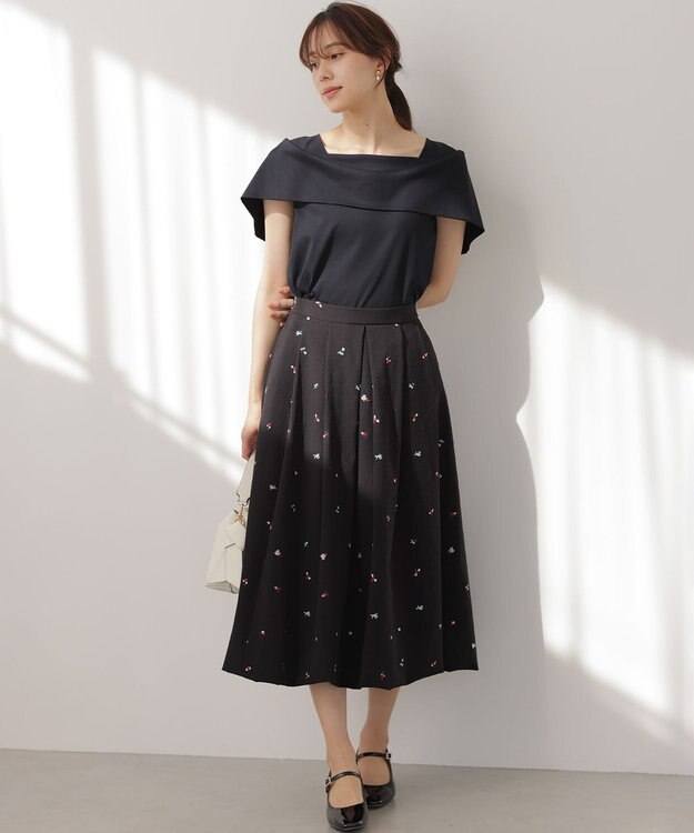 組曲 L 【先行予約】GIZAコットンオフショルダー カットソー ネイビー系