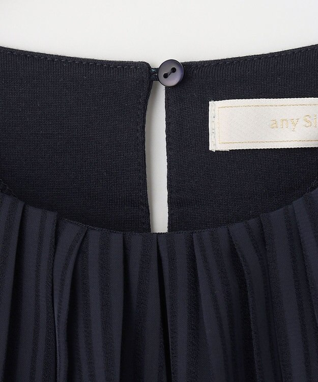 ANY SIS L 【吸水速乾・UVケア】コンフォートジャージー シフォンコンビ カットソー ネイビー