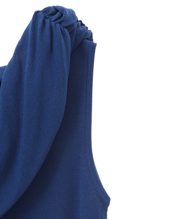 YECCA VECCA シャーリングオフショルニット Blue