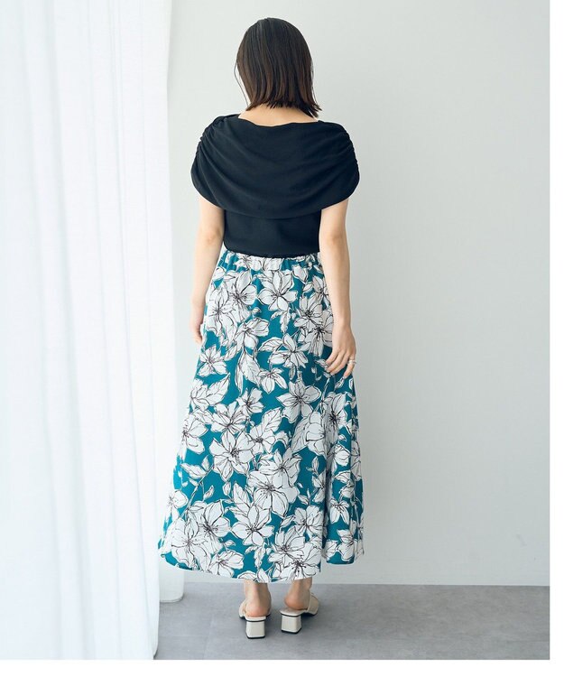 YECCA VECCA シャーリングオフショルニット Black