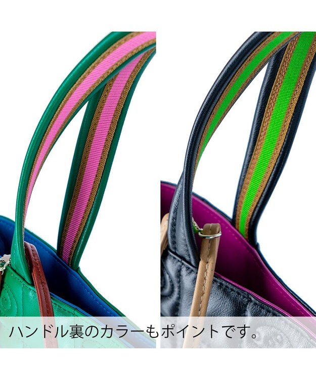 tsumori chisato CARRY ネコキルティング ハンドバッグ ミニバッグ グリーン