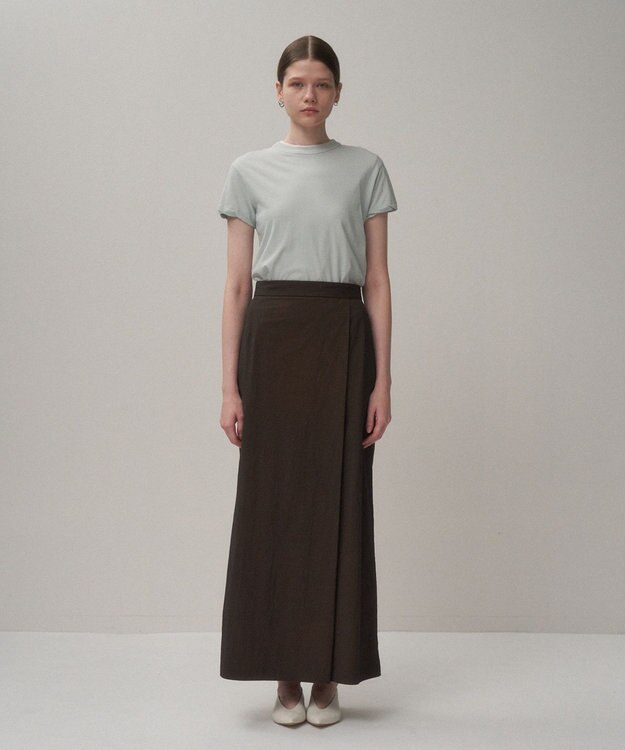 ATON HAND DYED NYLON | ラップスカート BROWN